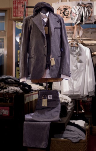 Cyclists Jacket / Sports Jacket / Plain Front Work Trousers, Wool Army Twill スタイルサンプル